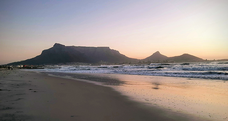 Table mountain at sunset